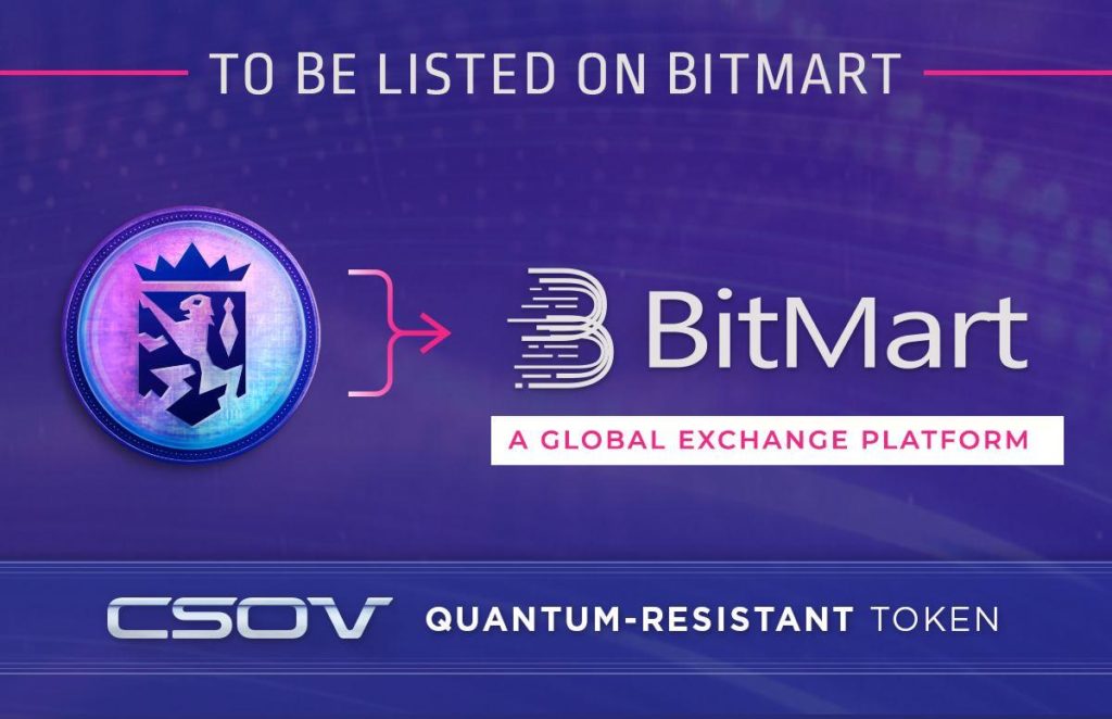 CSOV To Be Listed on BitMart Exchange